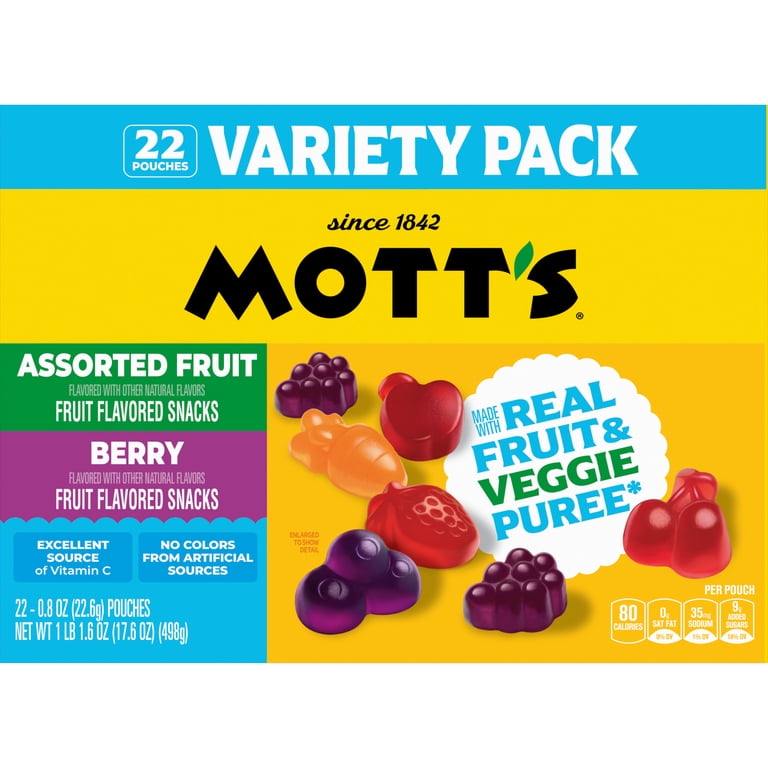 Mott's Berry & Assorted Fruit Snacks, 22 ct, Gluten Free - Walmart.com