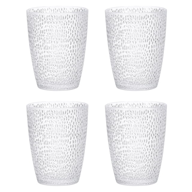 Vasos de acrílico de 10oz Uxcell, paquete de 4, vaso reutilizable de plástico para el hogar y al aire libre, transparente