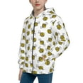 thumbnail image 2 of Pofeuu Cute Little Bee Print Teenage Zipper Hoodie Sweatshirts Hooded Casual Jackets With Pocket For Boys Girls-Small, 2 of 6