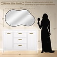 thumbnail image 2 of Irregular Wall Mirror Decorative 24"x36" Black Asymmetrical Mirror Aviation Aluminum Frame for Bathroom, 2 of 7