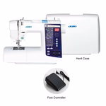 Juki HZL-K85 Computerized Sewing Machine, 20 Built-In Stitches, Automatic Buttonhole, LED Light, Free Arm, Foot Controller, Hard Case