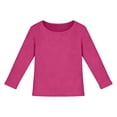 thumbnail image 5 of Maean Girls Long Sleeve Shirts Crewneck Ribbed Casual Stretchy Tops Tees Undershirts for Kids Toddler, 5 of 5