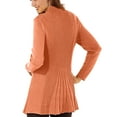 thumbnail image 4 of Cardigans for Women Long Sleeve Swingy Soft Knit Cardigan Sweater W/Pocket-Coral (Medium), 4 of 5