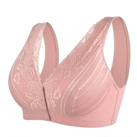 Black of Friday Deals!Clearance Staron Front Closure Bras for Women Front Closure Bras No Underwire Comfortable Bra Wireless Bra Soft Strap Daily Underwear Bras
