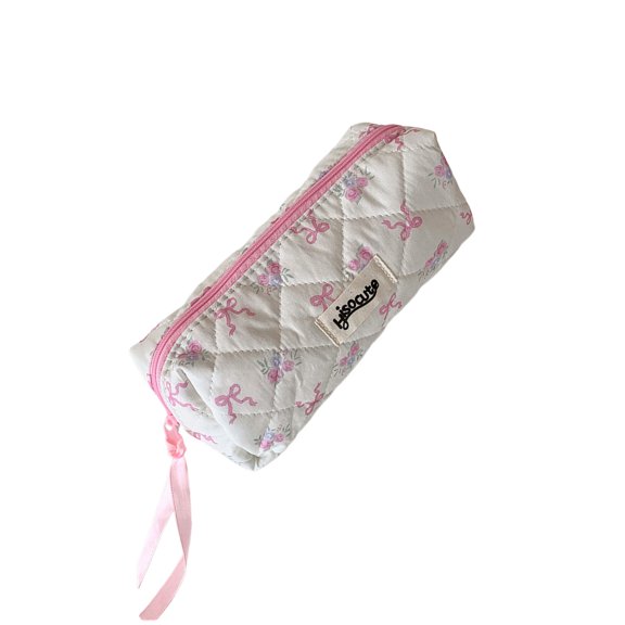 RUISINERY Korean Styles Pencil Case Simple Pencil Bag Sweet Bows Pen Case Makeup Bag Aesthetic Pen Bag Pencil Organisers