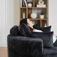 thumbnail image 3 of FFH 55" Oversized Swivel Accent Chair, Polyester Black, 3 of 11