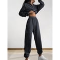 thumbnail image 4 of Conjunto de Dos Piezas para Mujer: Sudadera de Forro con Media Cremallera y Pantalón Deportivo Holgado con Bolsillos Gris XL, 4 of 7