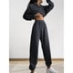 thumbnail image 4 of Conjunto de Dos Piezas para Mujer: Sudadera de Forro con Media Cremallera y Pantalón Deportivo Holgado con Bolsillos Gris L, 4 of 7