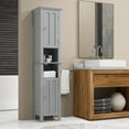 thumbnail image 2 of kleankin Tall Bathroom Storage Cabinet with Shelves, Grey, 2 of 10