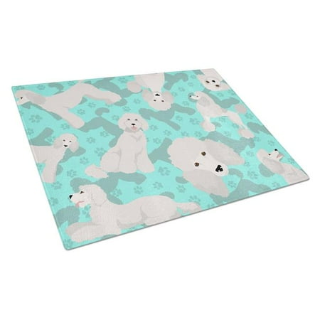 

Carolines Treasures MLM1060LCB 15 x 12 in. Blue White Standard Poodle Glass Cutting Board - Large