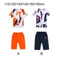 thumbnail image 3 of Qarigey Ropa para niños, atuendo de verano, camisas para adolescentes, pantalones de larga duración con cierre de piel, pantalones cortos conjuntos de ropa Naranja 150cm, 3 of 6