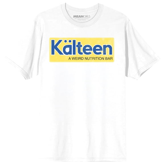 Mean Girls Kalteen A Weird Nutrition Bar Adult White Crew Neck Short Sleeve T-shirt-Large