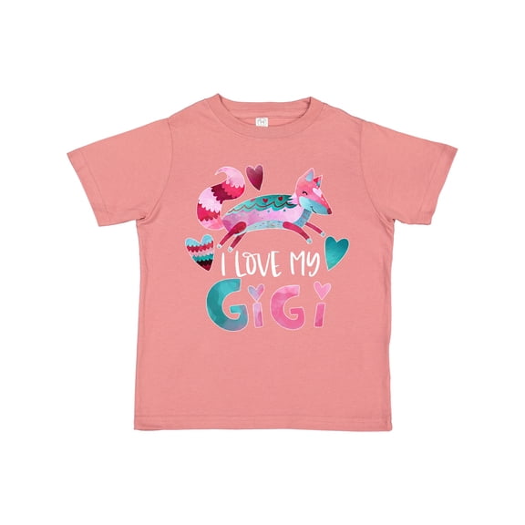 Inktastic I Love My Gigi Pink and Blue Fox with Hearts Boys or Girls Toddler T-Shirt