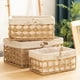 thumbnail image 1 of Cesta de Almacenamiento de Mimbre, Cesta de Mimbre Rectangular Decorativa con Cuerda de Papel Tejida A Mano, Caja de Almacenamiento en Forma de Cubo B, 1 of 5