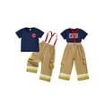 thumbnail image 2 of BemeyourBBs Toddler Baby Boy Girl Firefighter Outfit Summer Clothes Kids Firefighter Costume Short Sleeve T-shirt Suspender Pants Overalls Halloween Birthday Outfits, 2 of 9