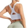 thumbnail image 4 of Xfvqtps Sports Bras for Women No Underwire Racerback Adjustable Straps Padded Elastic Comfortable Breathable Yoga Bra White, 4 of 5
