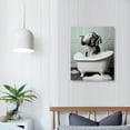 thumbnail image 3 of Awypu Funny Elephant Bathroom Wall Art Washing Elephant In Bathtub Bathroom Pictures for Wall Farmhouse Animal Paintings Please Seat Yourself Bathroom Sign Framed Artwork Rustic Canvas Print Decor, 3 of 4