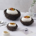 thumbnail image 4 of SUSAMMAISON Bird's Nest Ostrich White Eggshell Bowl Ceramic Hotel Tableware Baked Fruit Salad Creative Dry Ice Bowl,1,White, 4 of 5
