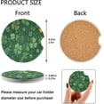 thumbnail image 3 of Car Coaster 2 Pack, St. Patrick's Day Shamrock Absorbent Ceramic Cup Holder Coaster with Fingertip Grip for Car Van Wheels Boats Trucks Home Decor, 3 of 6