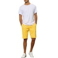 thumbnail image 2 of INSPIRE CHIC Men's Shorts Polka Dots Flat Front Summer Chino Golf Shorts 28 Yellow, 2 of 6