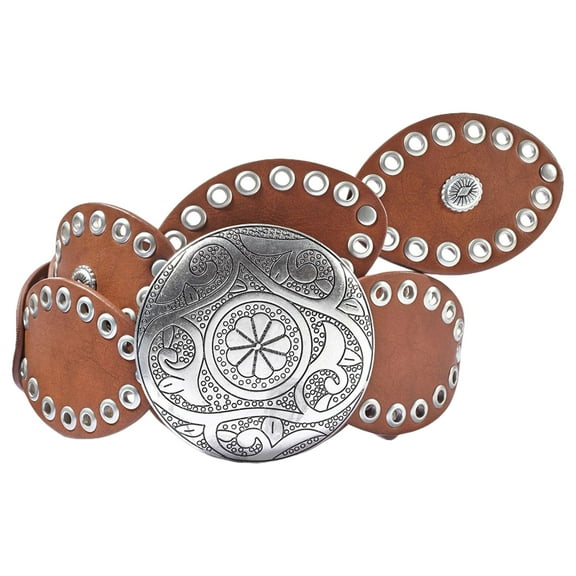 LASCANA Women's Embellished Round Buckle Belt