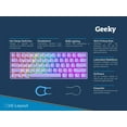 thumbnail image 2 of Geeky GK61 60% | Hot Swappable Mechanical Gaming Keyboard | 61 Keys Multi Color RGB LED Backlit for PC / Mac Gamer | ANSI US American Layout ( Lavender , Mechanical Speed Yellow ), 2 of 7