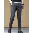 thumbnail image 2 of Pantalones de verano grises para hombre, pantalones de traje rectos para hombre, algodón 2024, ropa de diseñador de sastrería, pantalones de lujo, ropa de trabajo, licra, 2 of 5