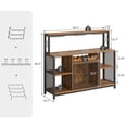 thumbnail image 5 of DEXTRUS Industrial Wine Bar Cabinet with Adjustable LED, 55" Coffee Bar Cabinet, Rustic Brown, 5 of 6