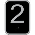 thumbnail image 3 of Elevator floor number 2 sign- Elevator Jamb Plate 2 ( 3x4, cast Iron, Black, Double sided tape) -ref17222, 3 of 5