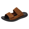 thumbnail image 4 of Rokment Mens Orthotic Arch Support Walking Sandals Comfortable Beach Casual Suede Adjustable Ankle Strap Open Toe Backless Slides Slippers Summer Coffee Size 8, 4 of 7