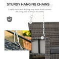 thumbnail image 5 of Outsunny 2 Person Wicker Hanging Swing Bench, Front Porch Swing Outdoor Chair with Cushions 550 lbs. Weight Capacity for Backyard, Garden, Grey, 5 of 9