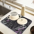 thumbnail image 2 of Yayeee Dish Drying Mat for Kitchen Counter 16" x 18" Microfiber Super Absorbent Coffee Decorative Pad, Gothic Floral Print, 2 of 9