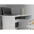thumbnail image 4 of Modern Design White Writing Desk with Book Storage, Computer Workstation, White Finish, 4 of 4
