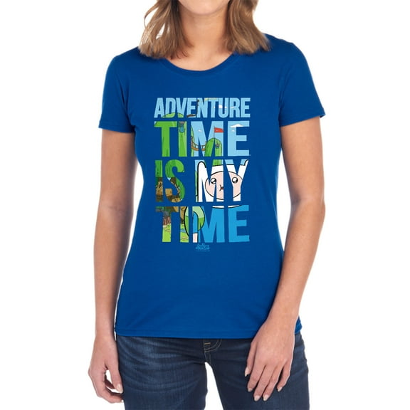 Adventure Time My Time Women's T Shirt, Royal, Large