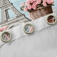thumbnail image 4 of Homewish Paris Eiffel Tower Blackout Curtains Set of 2 (52x84 Each) for Girl, Pink Romantic Bike Window Curtains, Blossoms Flower Floral Curtains and Drapes, Living Room Curtains Decor, 4 of 6