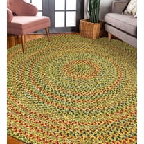 Rhody Rug Sophia SO55 Sand Natural 4 x 4 Round - Braided Area Rug, Home Decor, Floor Mat or Bedroom Rug - Easy Care, Ideal for High Traffic Areas in Hallway and Living Room - Made in USA