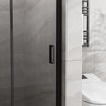 thumbnail image 6 of Demi Bonn 34" x 72" Bifold Shower Door, Walk-In Wet Room Divider, 1/4 inch Thick Clear Tempered Glass Frameless Shower Door, Black, 6 of 8