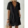 thumbnail image 5 of Bsubseach Hooded Swimsuit Cover Up Terry Cloth Zipper Dress Beach Coverups with Pockets, 5 of 9