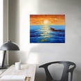 thumbnail image 3 of Nawypu  Modern Wall Art Oil Painting Sunrise Over the Sea Nature Picture Ready to Hang Canvas Wall Art for Living Room, 3 of 4