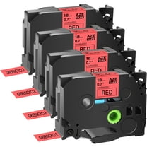GREENCYCLE 4PK Compatible for Brother P-touch Black on Red 18mm TZ TZe TZe-441 TZ-441 TZe441 TZ441 Laminated Label Tape