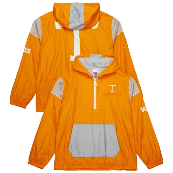 Men's Mitchell & Ness Tennessee Orange Tennessee Volunteers Anorak Vintage Logo Half-Zip Hoodie Jacket