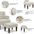thumbnail image 4 of Accent Chair with Ottoman, Button Tufted Armchair for Bedroom Living Room(Beige), 4 of 7