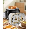 thumbnail image 4 of Vintage Gnomes Toaster Cover 4 Slice, Large Kitchen Appliance Covers, Sunflower Black White Plaid Wooden Retro Art Toaster Oven Cover with Loop, Bread Machine Cover Polyester Dust Cover Protection, 4 of 4