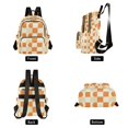 thumbnail image 4 of FORMRS Mini Backpack Purse for Women Travel Daypack Casual Shoulder Bag, Orange Checkered Pattern, 4 of 7