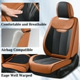 thumbnail image 5 of Coverado Front Car Seat Covers, Luxury Leather Car Seat Protectors, Automotive Interior Cushions Universal Fit Most Cars, Black&Brown, 5 of 7
