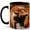Black, variant on Round Glasses Duck Coffee Mug, Novelty Duck Mug, Ceramic 11 oz