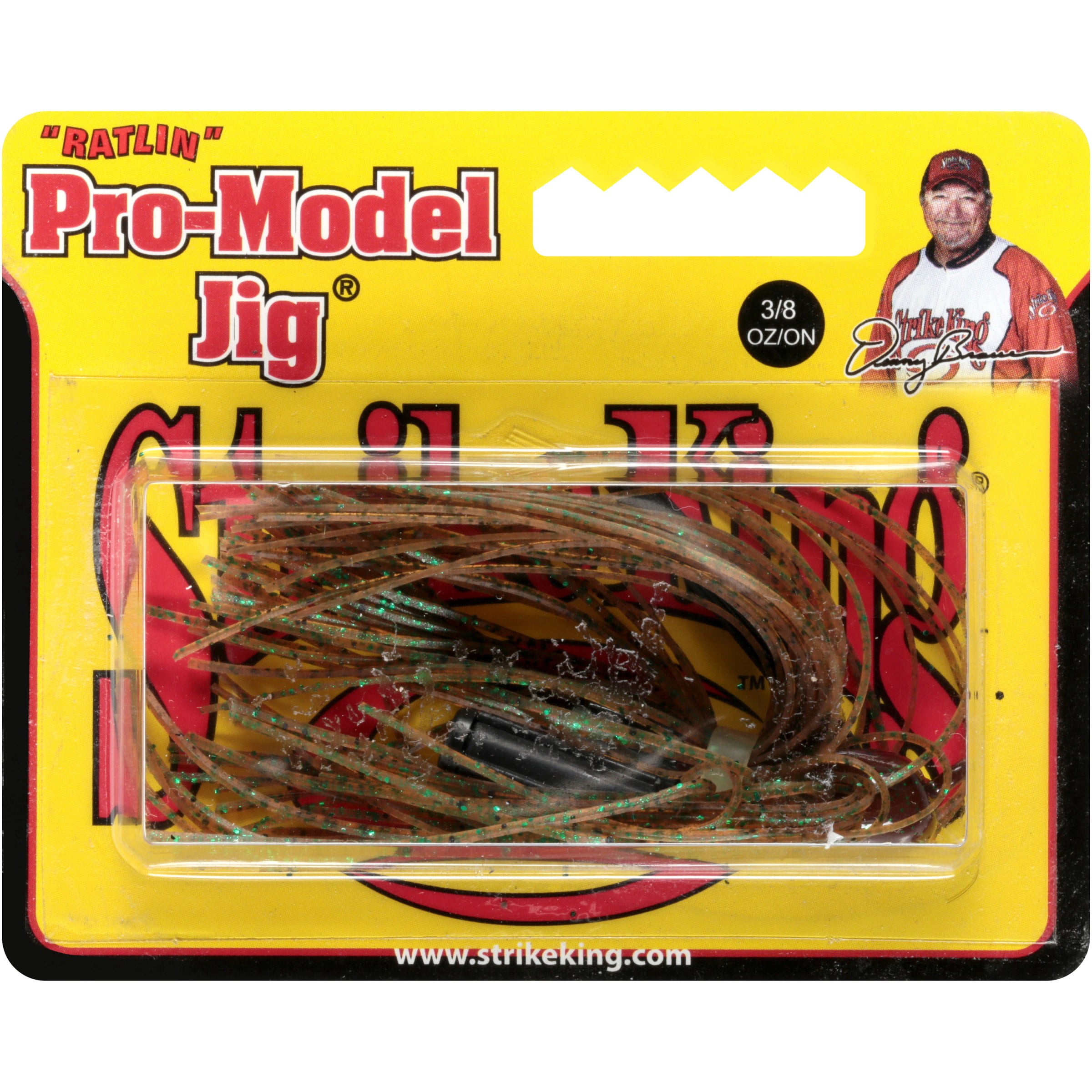 (2 pack) Strike King Pro-Model Jig 3/8oz Green Pumpkin Bass Jig
