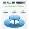 thumbnail image 2 of Trash can Lid for Alpine Slatted Commercial Outdoor Trash Can Series - Weather Resistant Round Metal Trash Can Rain Bonnet Lid (Blue), 2 of 8