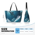 thumbnail image 4 of Kdxio Ice Blue Ocean Cute Dolphin A for Beach Bag for Women Large Beach Tote Bag Waterproof Sandproof Swim Bag with Zipper Pockets Beach Vacation Travel, 4 of 7