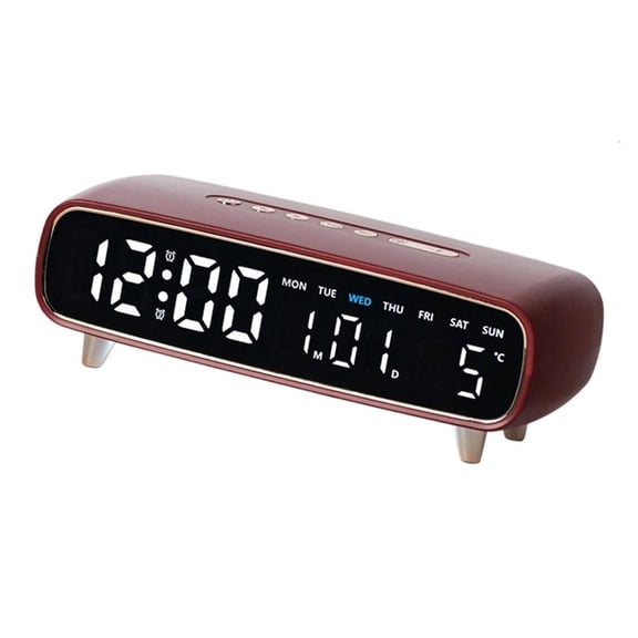 ZELVINN Practical Digital Clock with Large Display Night Light Feature Calendar Temperature Moons Phase for Daily Use